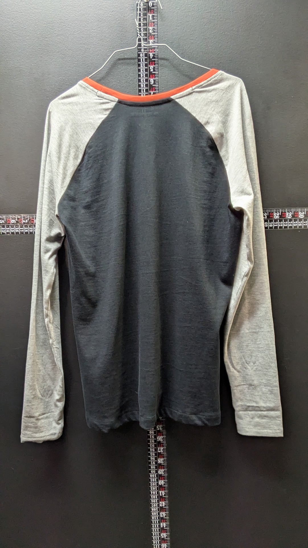 Harley-Davidson Black Gray Orange Raglan Long Sleeve Shirt Large
