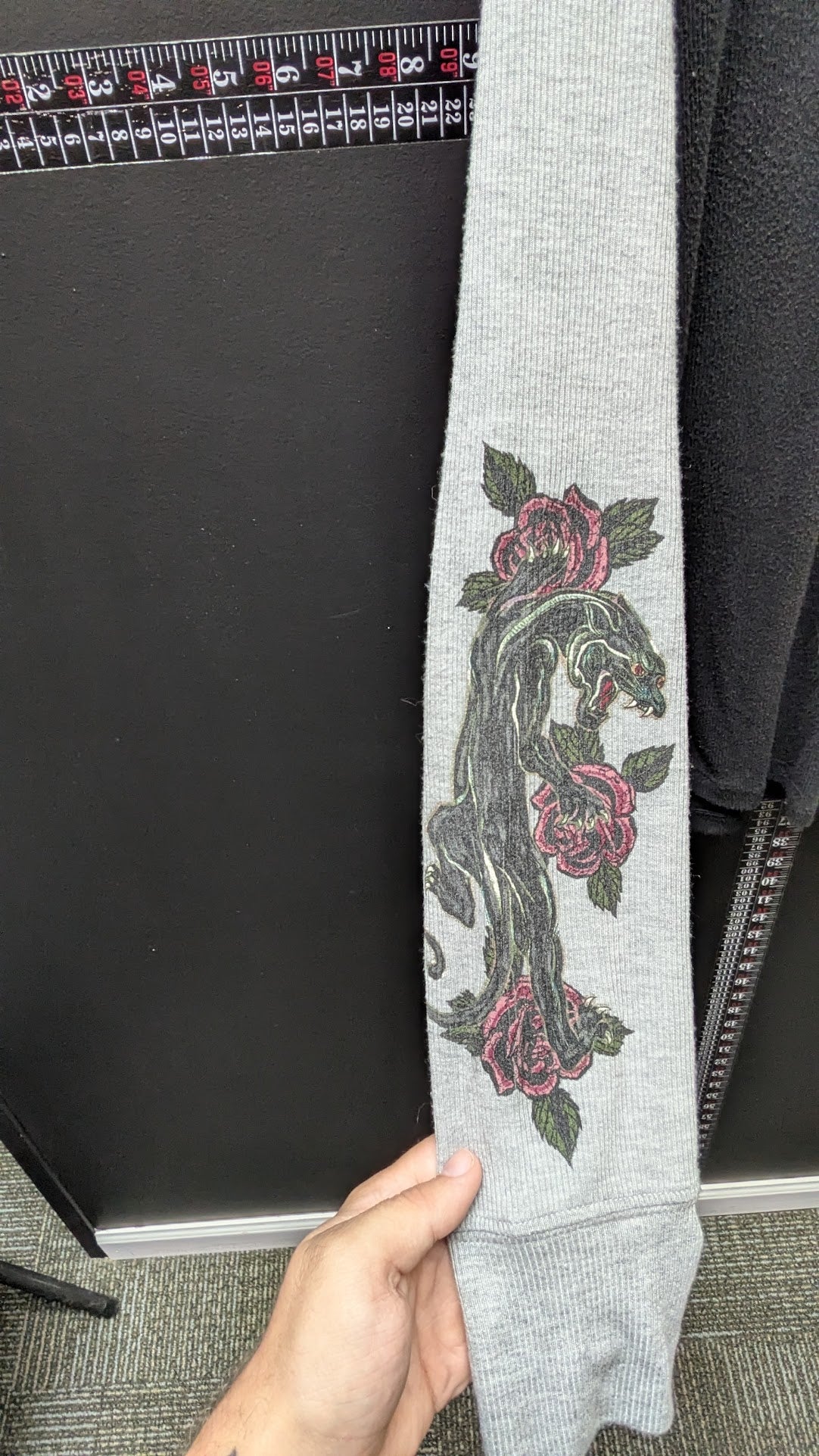 Harley-Davidson Black Gray Raglan Shirt Large – Panther Rose Sleeve Graphics