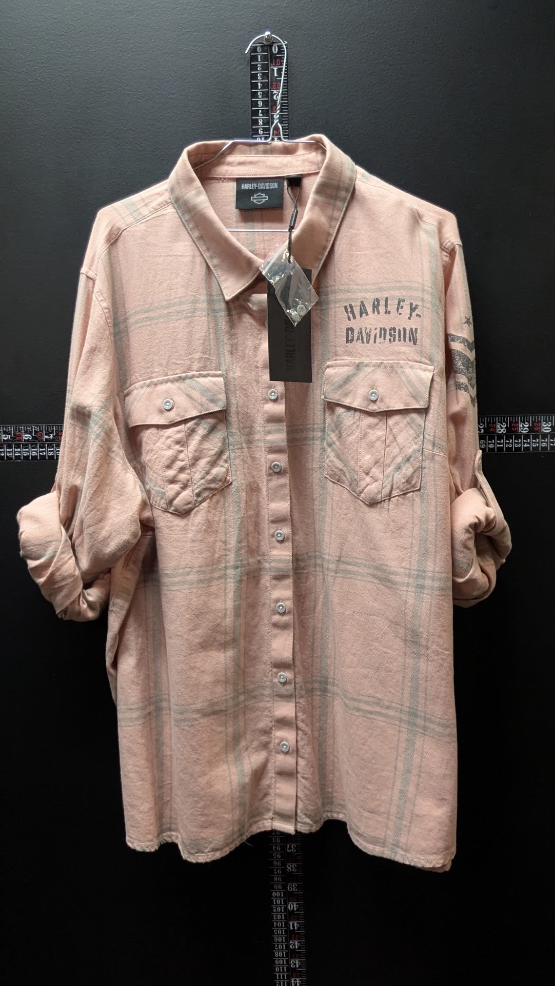 Harley-Davidson Pink Plaid Button-Up Shirt — 3W