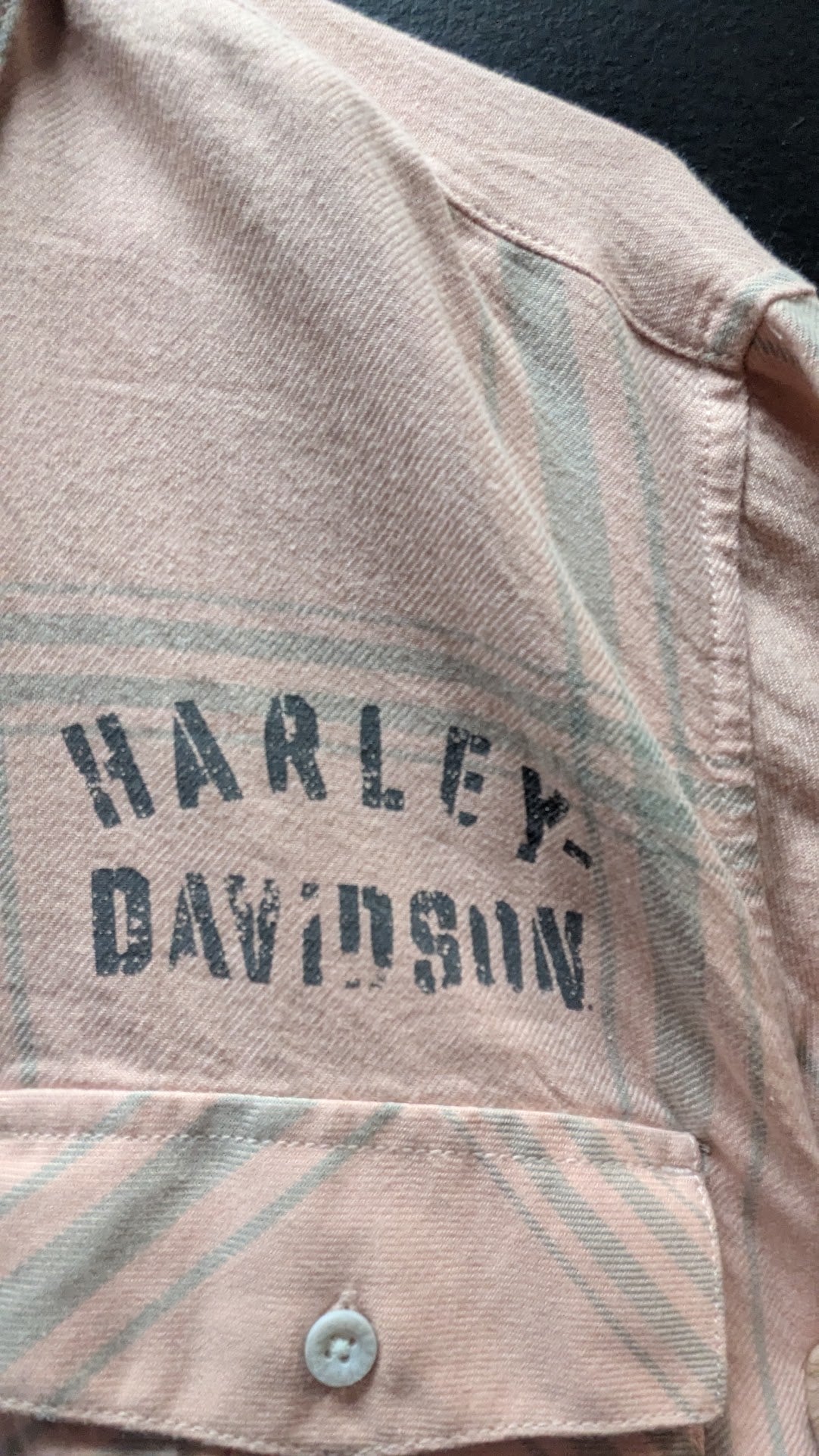 Harley-Davidson Pink Plaid Button-Up Shirt — 3W