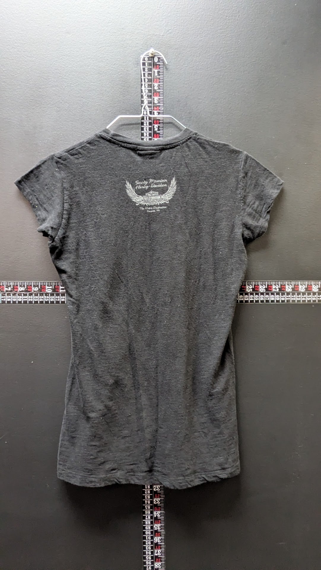 Harley-Davidson Gold Old English Logo T-Shirt Large Black Distressed