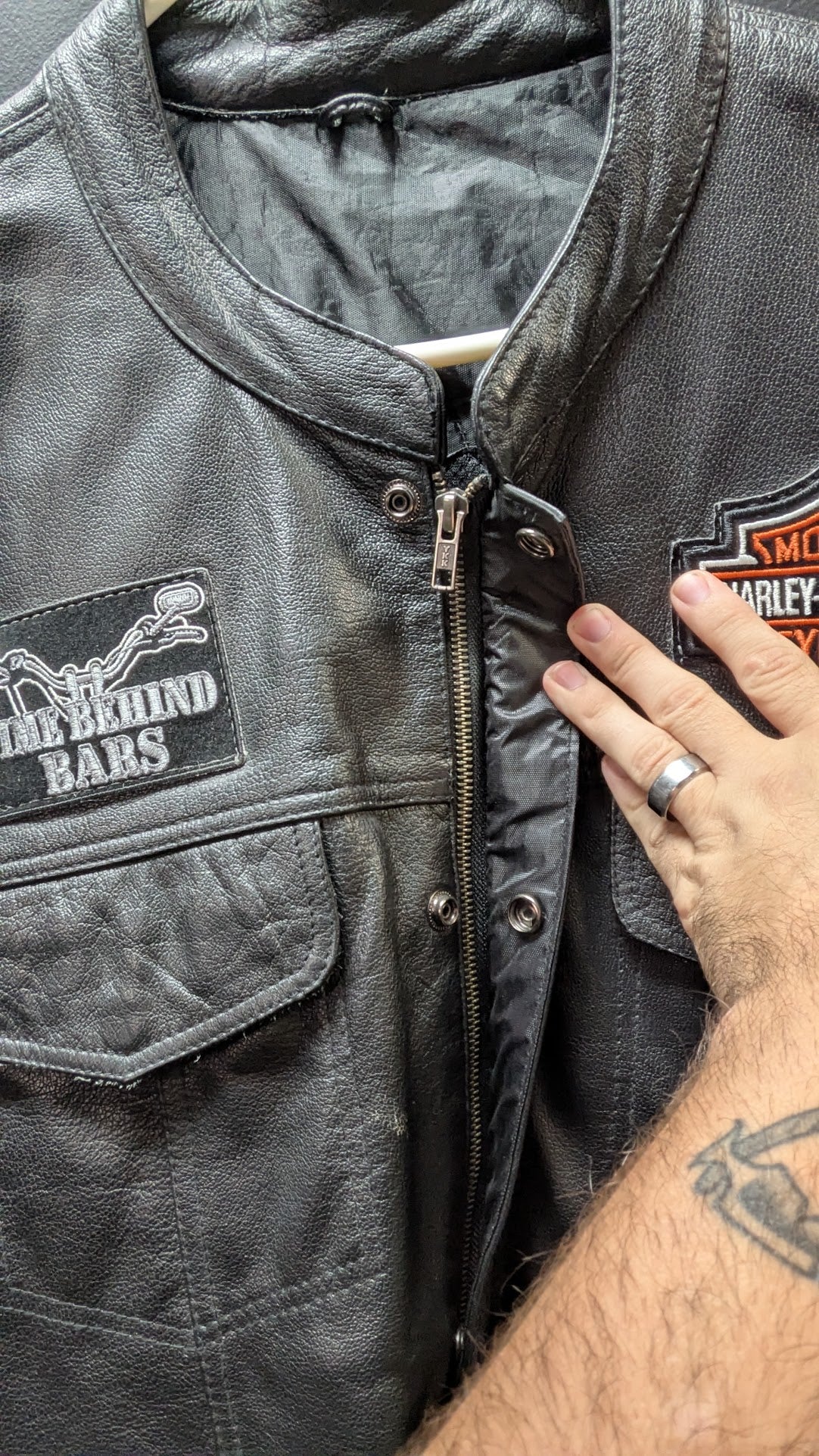 Milwaukee Leather 5XL Black Leather Motorcycle Vest – Eagle Flag Back Patch