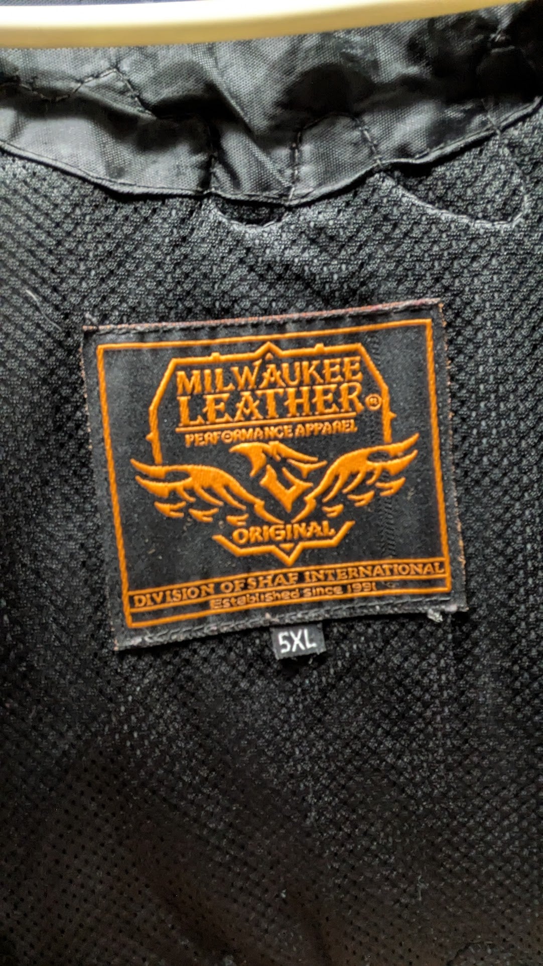 Milwaukee Leather 5XL Black Leather Motorcycle Vest – Eagle Flag Back Patch