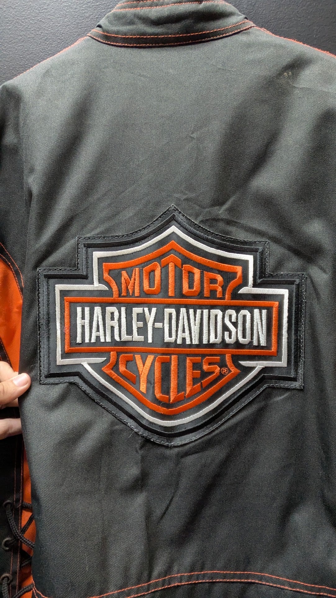 Harley-Davidson Motorcycle Jacket Men’s XXL Black Orange Zony Racing Biker Jacket