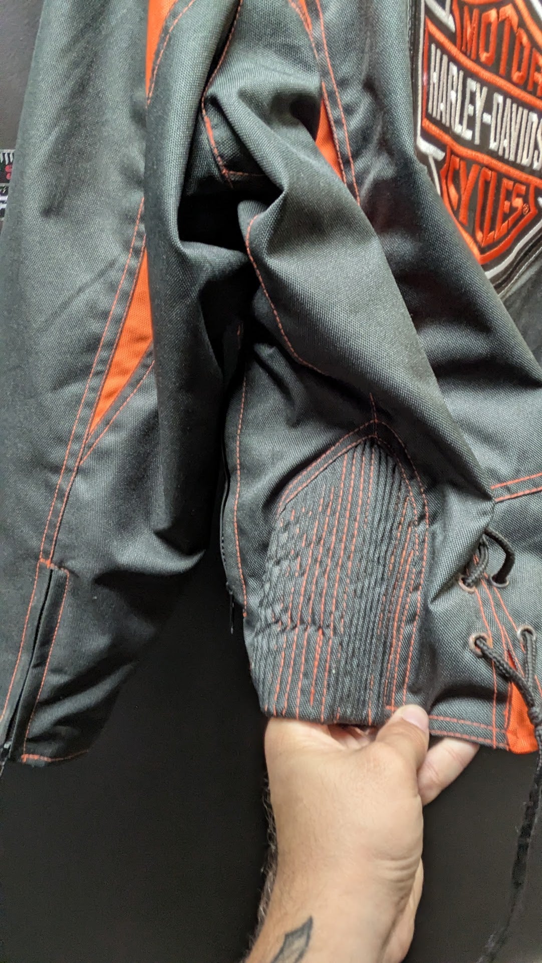 Harley-Davidson Motorcycle Jacket Men’s XXL Black Orange Zony Racing Biker Jacket