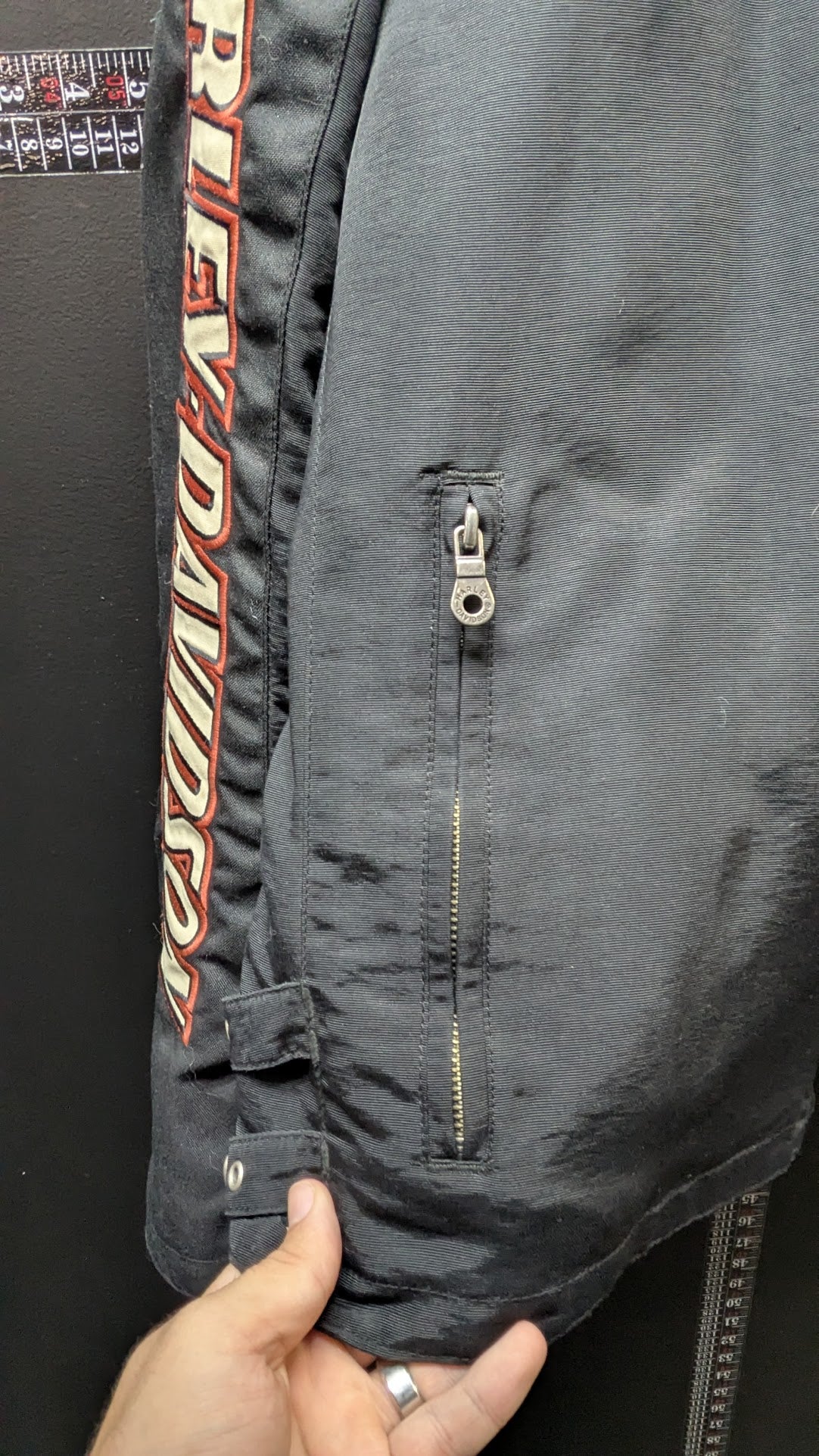 Harley-Davidson Men's 2XL Black Nylon Motorcycle Riding Jacket Embroidered Sleeves