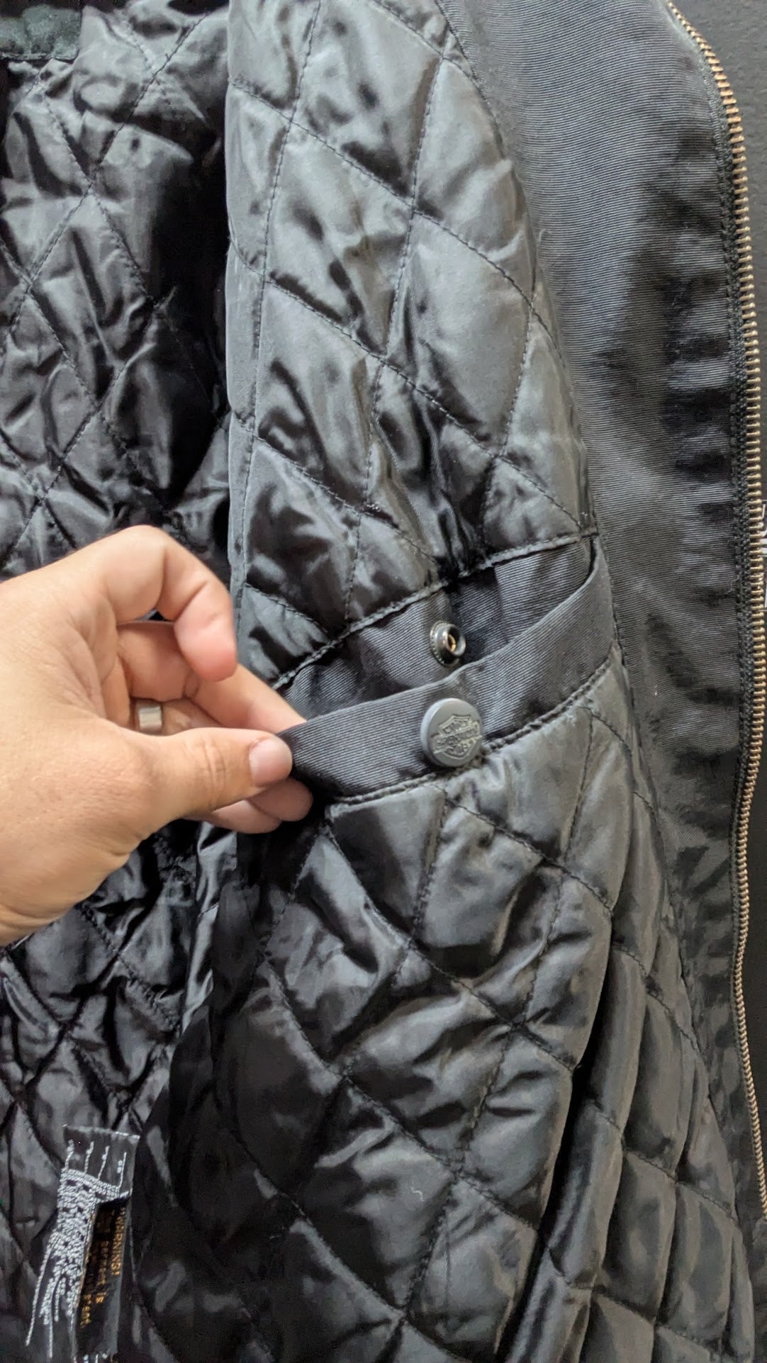Harley-Davidson Men's 2XL Black Nylon Motorcycle Riding Jacket Embroidered Sleeves