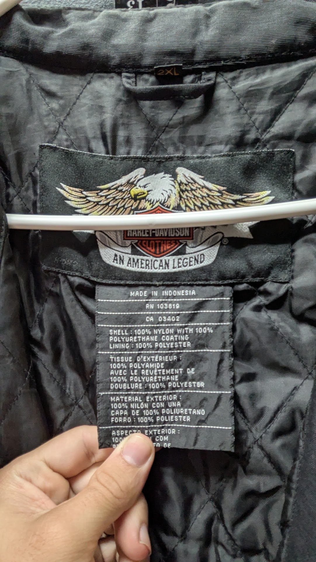 Harley-Davidson Men's 2XL Black Nylon Motorcycle Riding Jacket Embroidered Sleeves