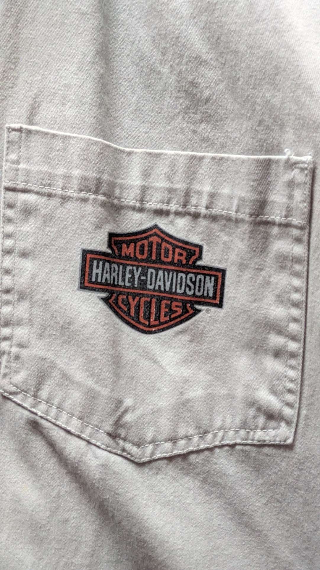 Vintage Harley-Davidson MotorClothes Men's 2XL Sleeveless Button Up Shirt Gray Winged Logo