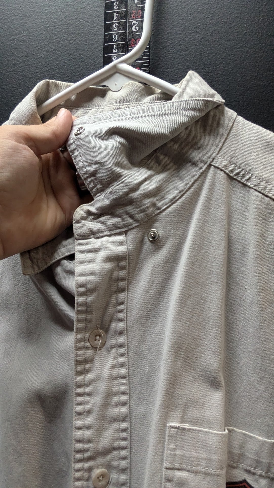 Vintage Harley-Davidson MotorClothes Men's 2XL Sleeveless Button Up Shirt Gray Winged Logo