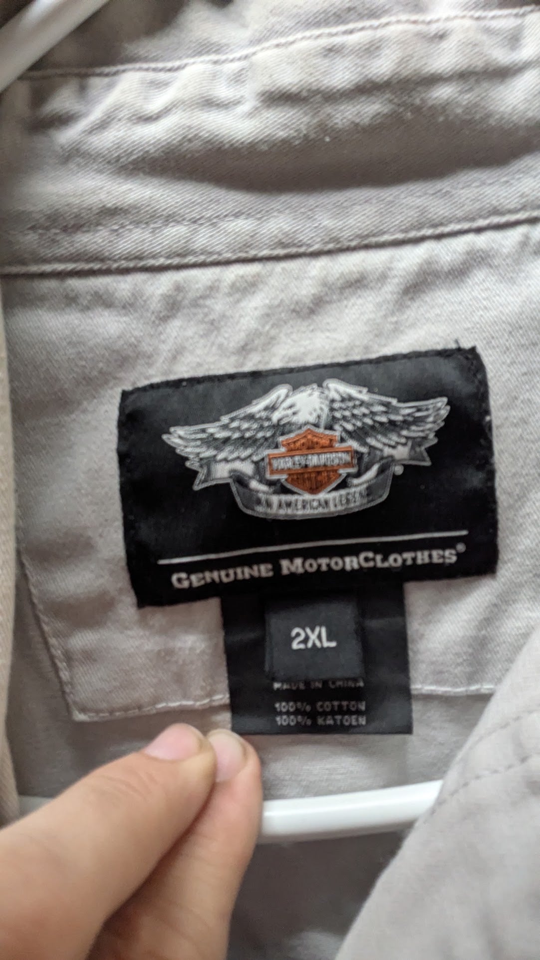Vintage Harley-Davidson MotorClothes Men's 2XL Sleeveless Button Up Shirt Gray Winged Logo