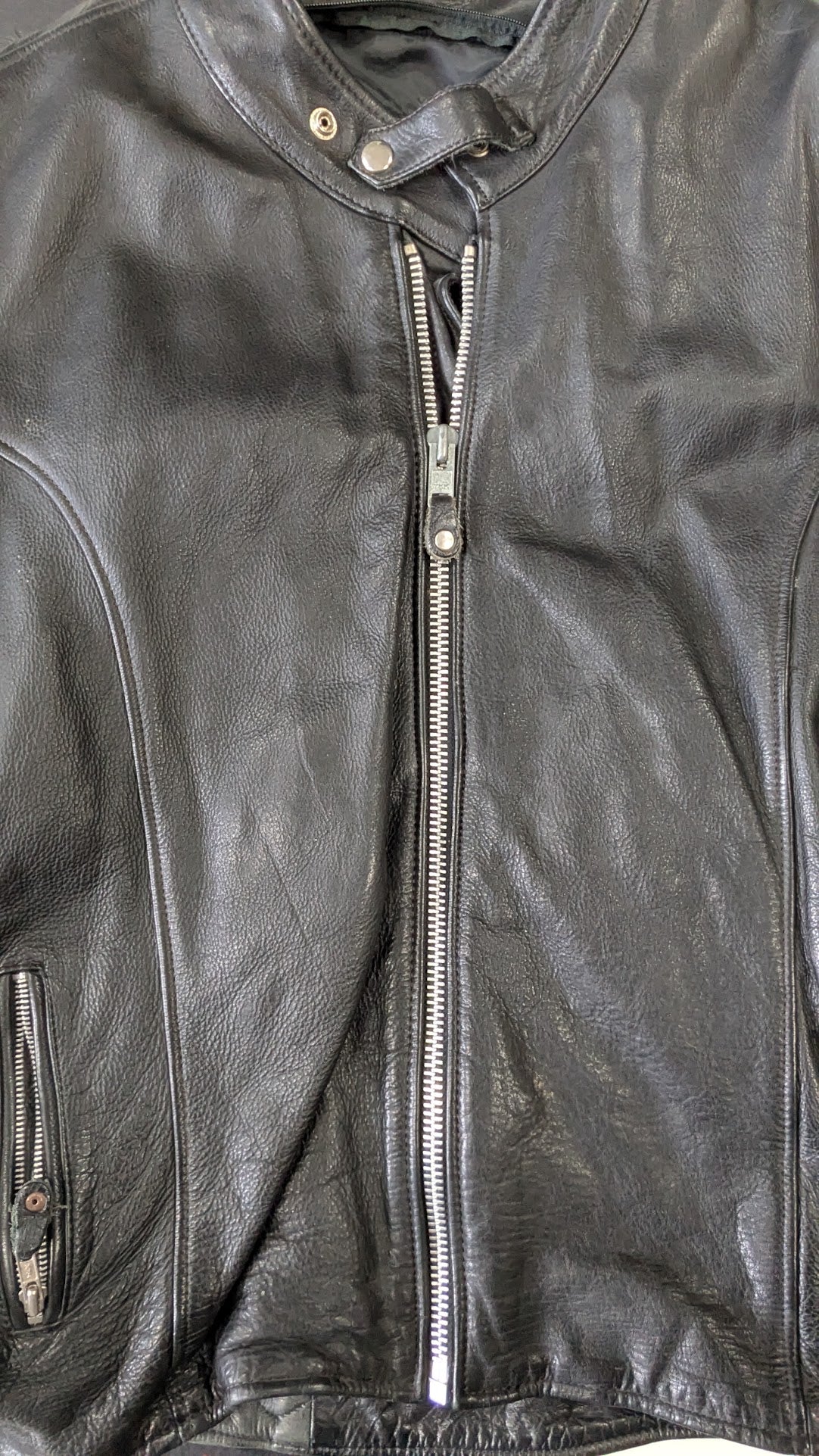 Vintage Harley-Davidson Softail Leather Motorcycle Jacket Black Men's 42 Winged Logo