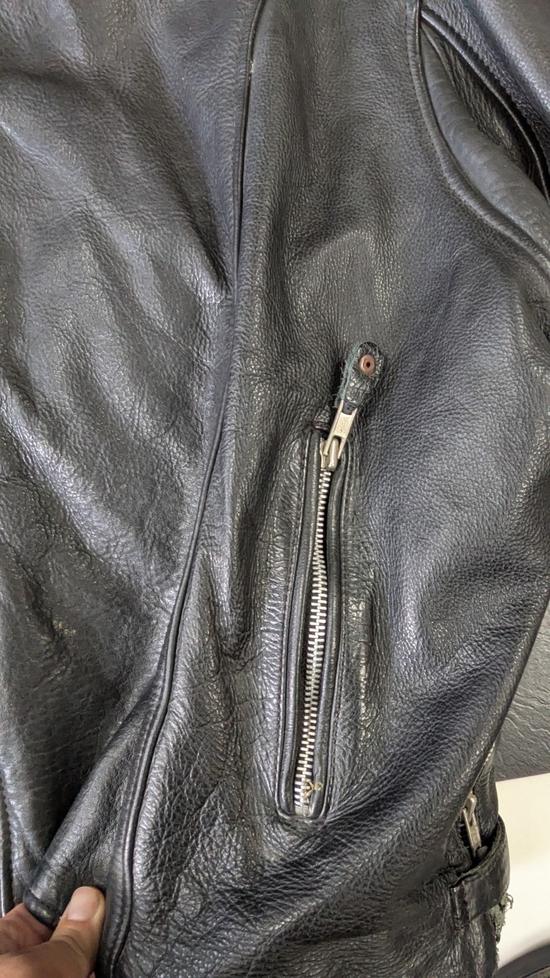Vintage Harley-Davidson Softail Leather Motorcycle Jacket Black Men's 42 Winged Logo