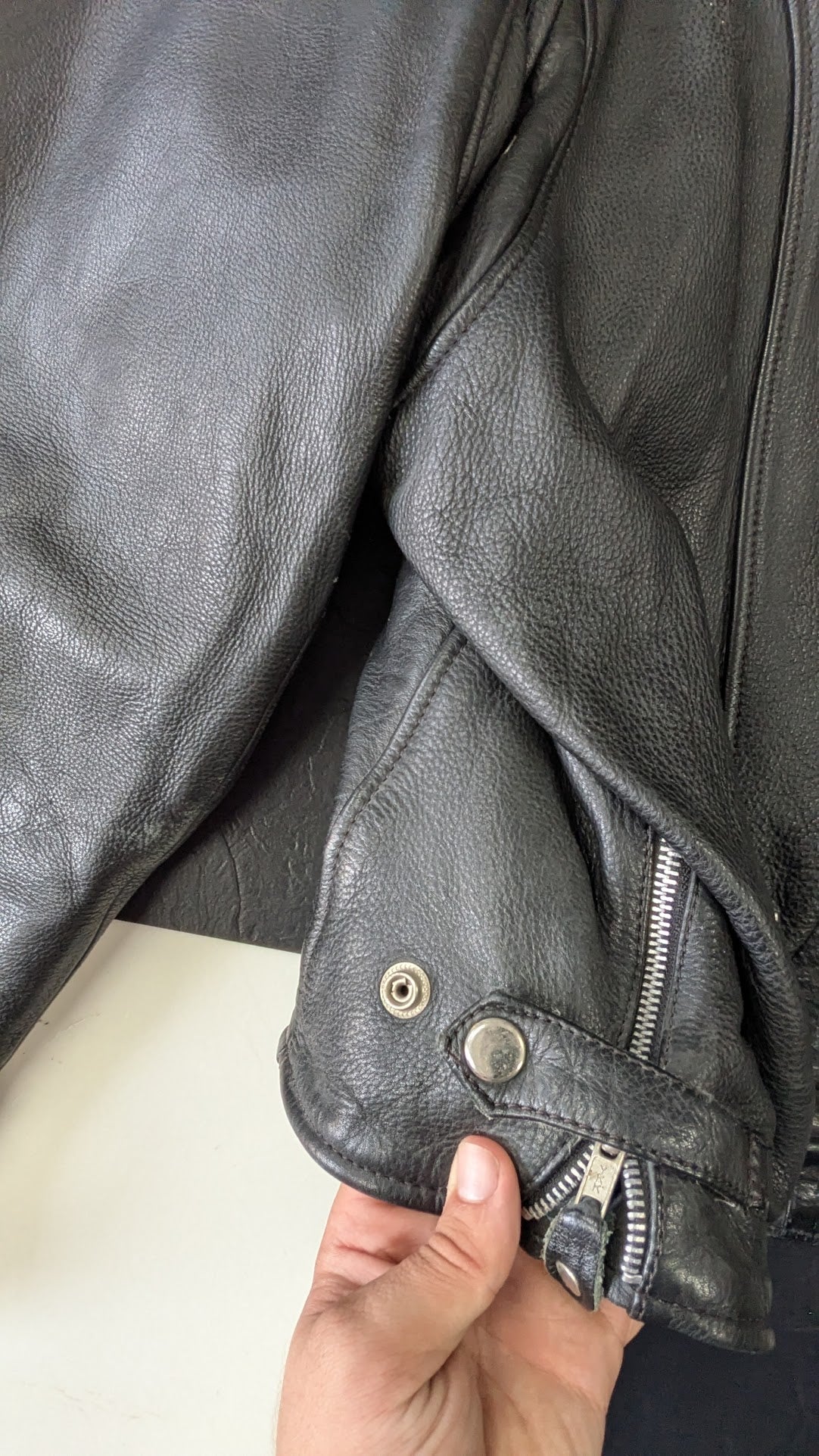 Vintage Harley-Davidson Softail Leather Motorcycle Jacket Black Men's 42 Winged Logo