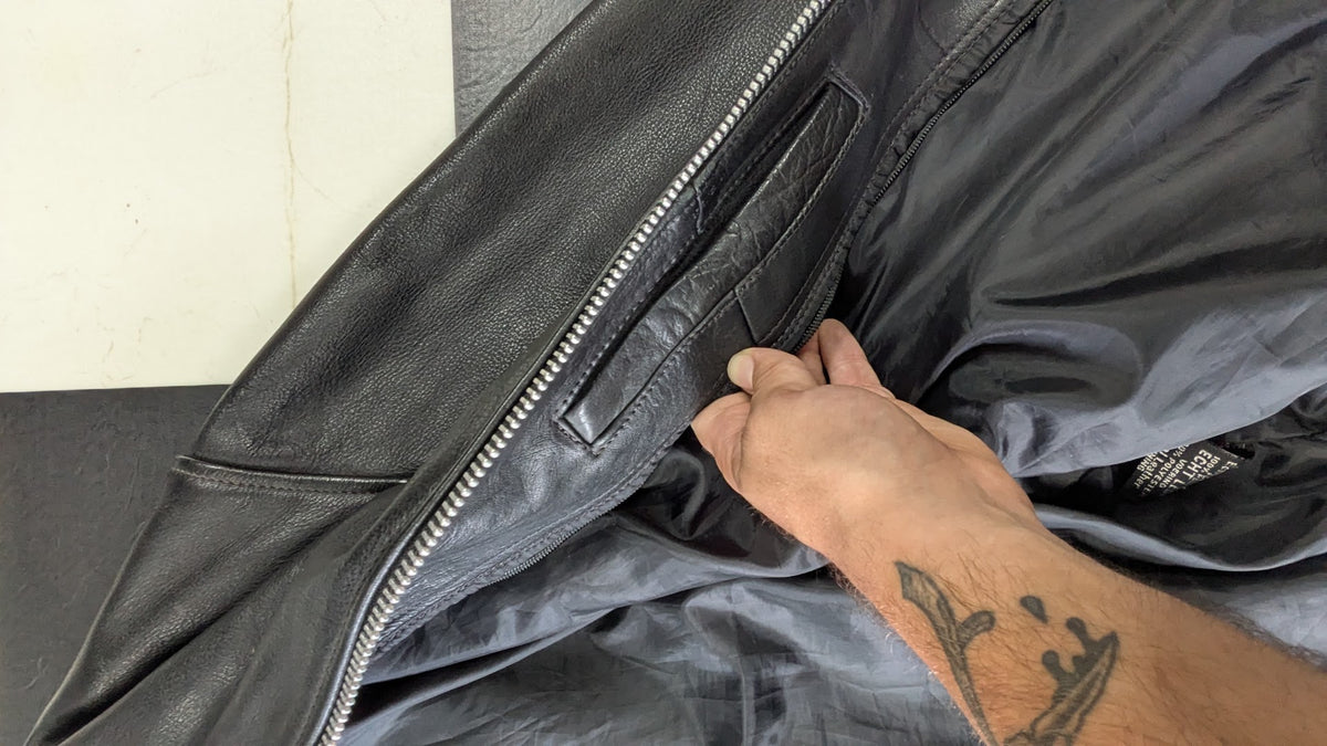 Vintage Harley-Davidson Softail Leather Motorcycle Jacket Black Men's 42 Winged Logo