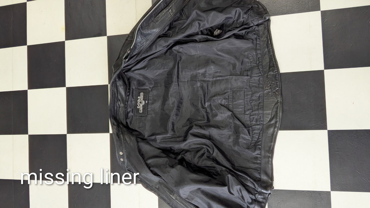 Vintage Harley-Davidson Softail Leather Motorcycle Jacket Black Men's 42 Winged Logo