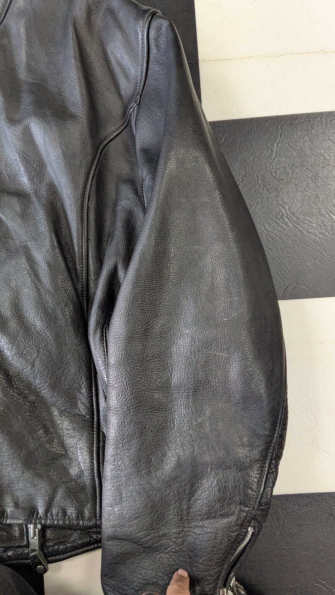 Vintage Harley-Davidson Softail Leather Motorcycle Jacket Black Men's 42 Winged Logo