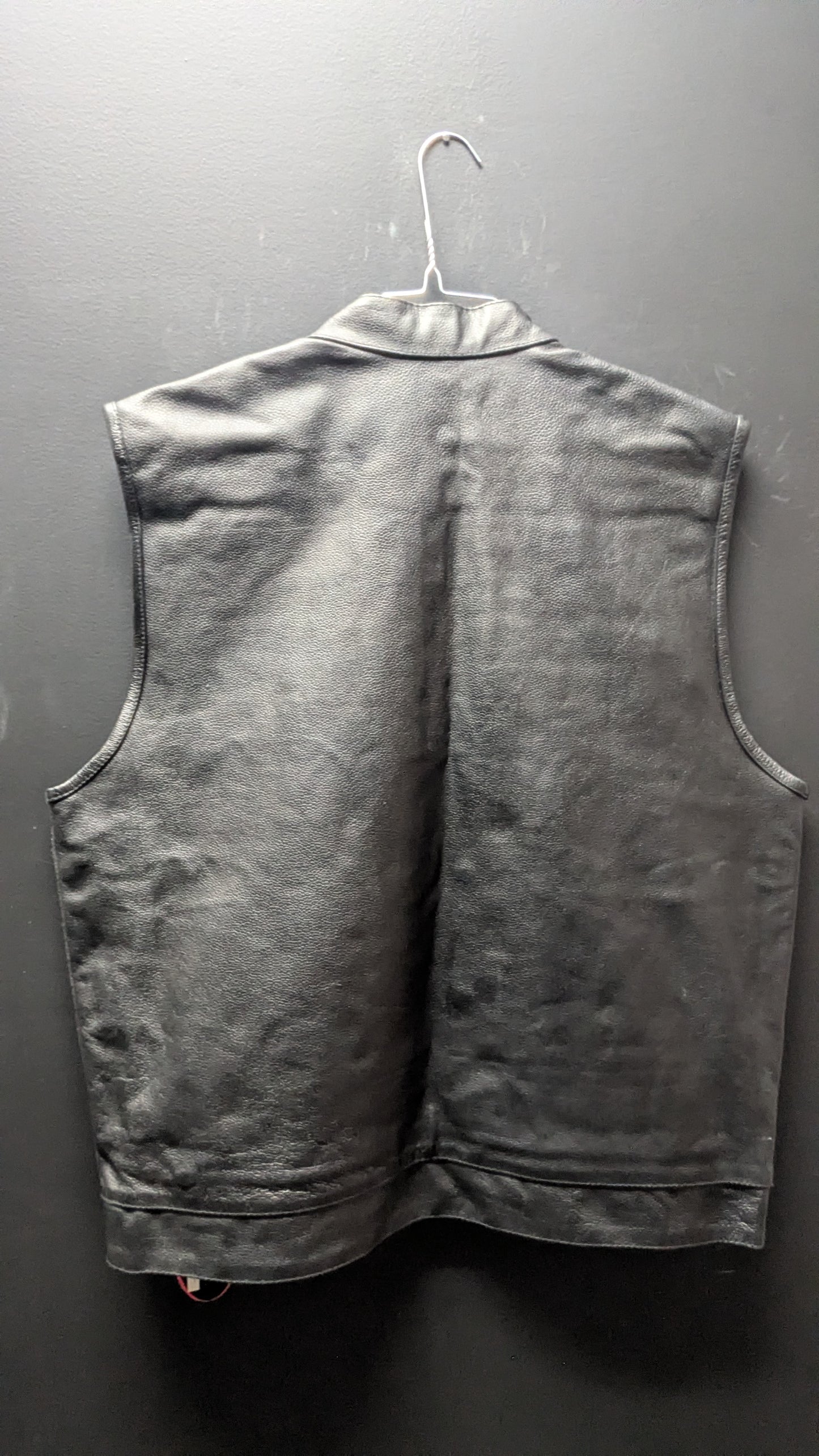 New Hot leather vest; with hidden snaps with zipper -2XL