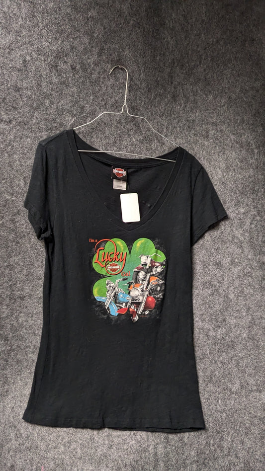 Harley-Davidson “I’m a Lucky Gal” Women’s V-Neck Tee – Lucky Harley-Davidson, Fort Wayne, IN