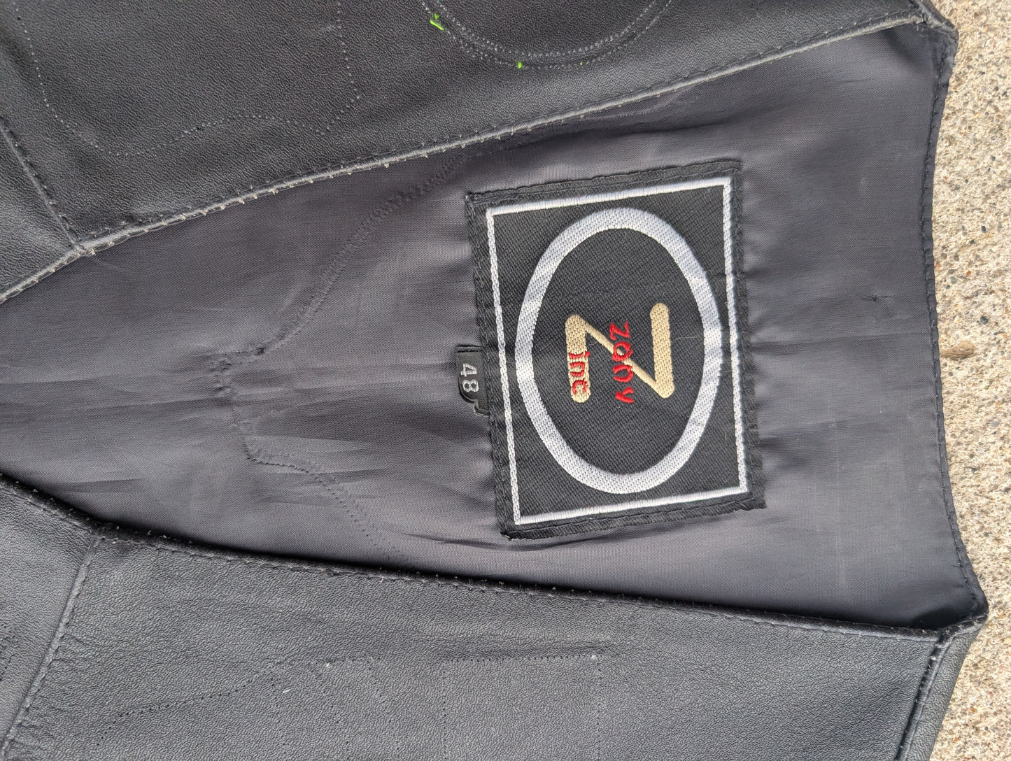 Black Genuine Leather Side Lace Motorcycle Vest (Size 48 / XL)