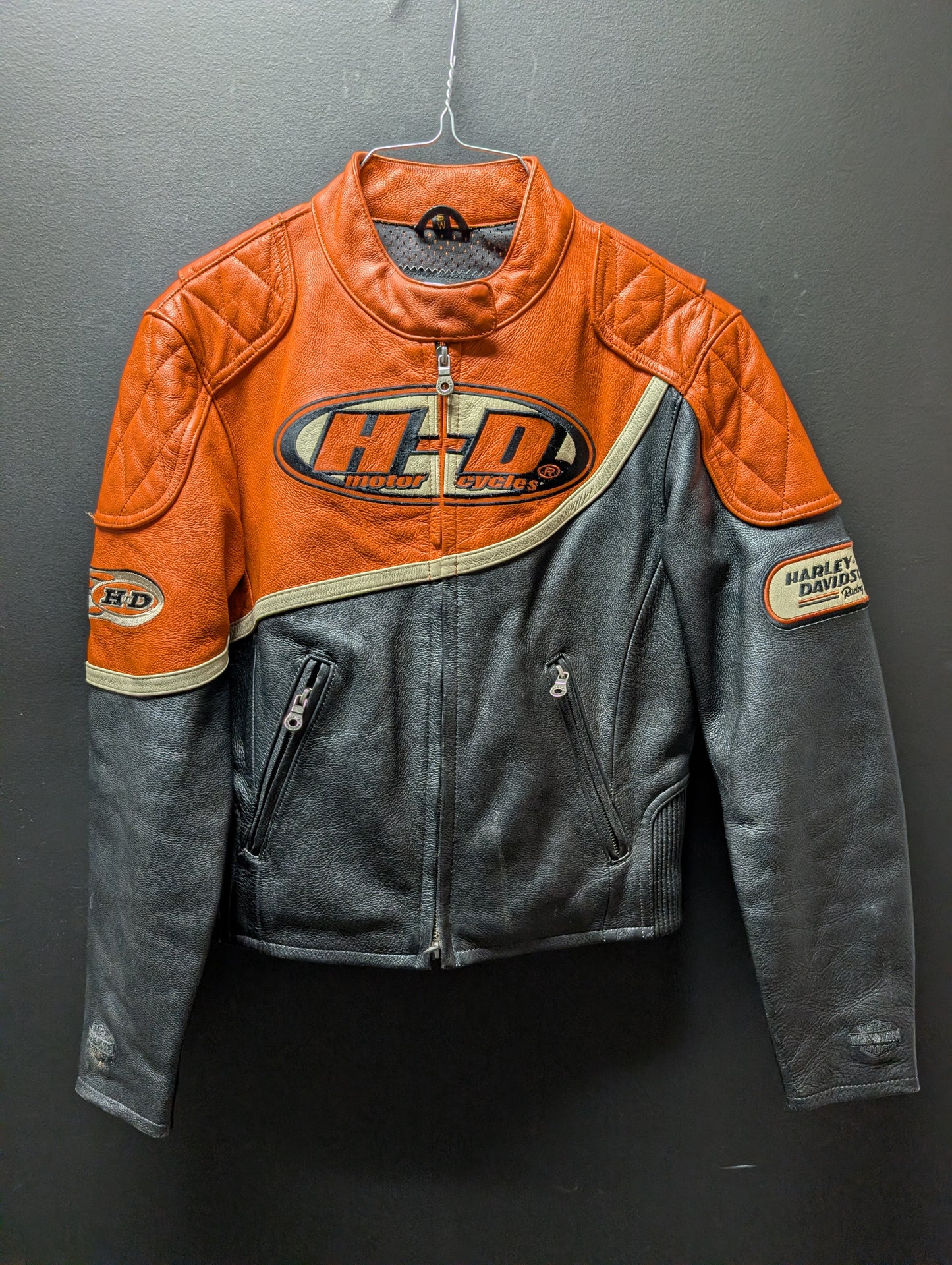 Women's Small Vintage Leather Harley Davidson Riding coat