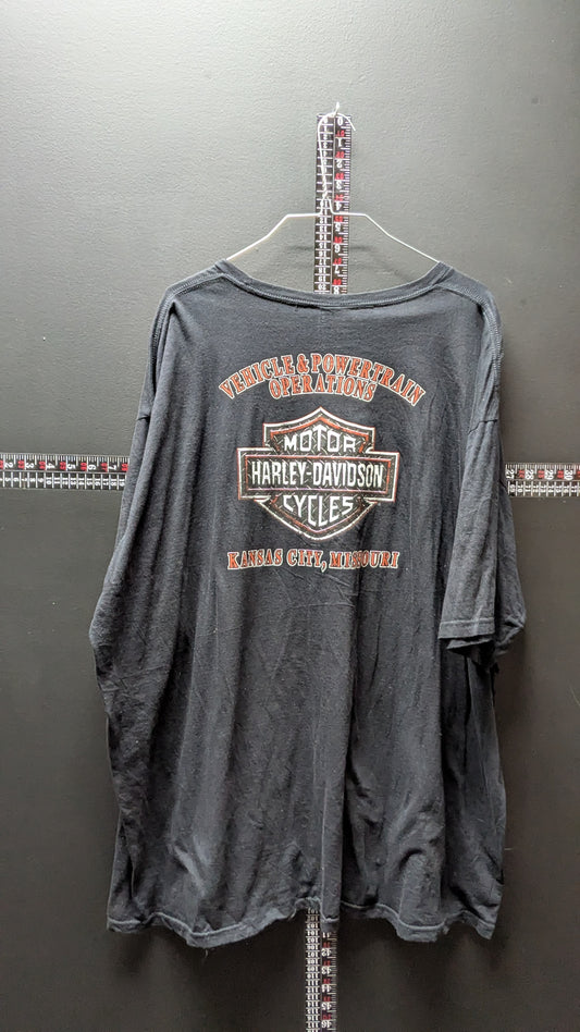 Harley-Davidson Kansas City Graphic Tee – Black Distressed Double-Sided Shirt