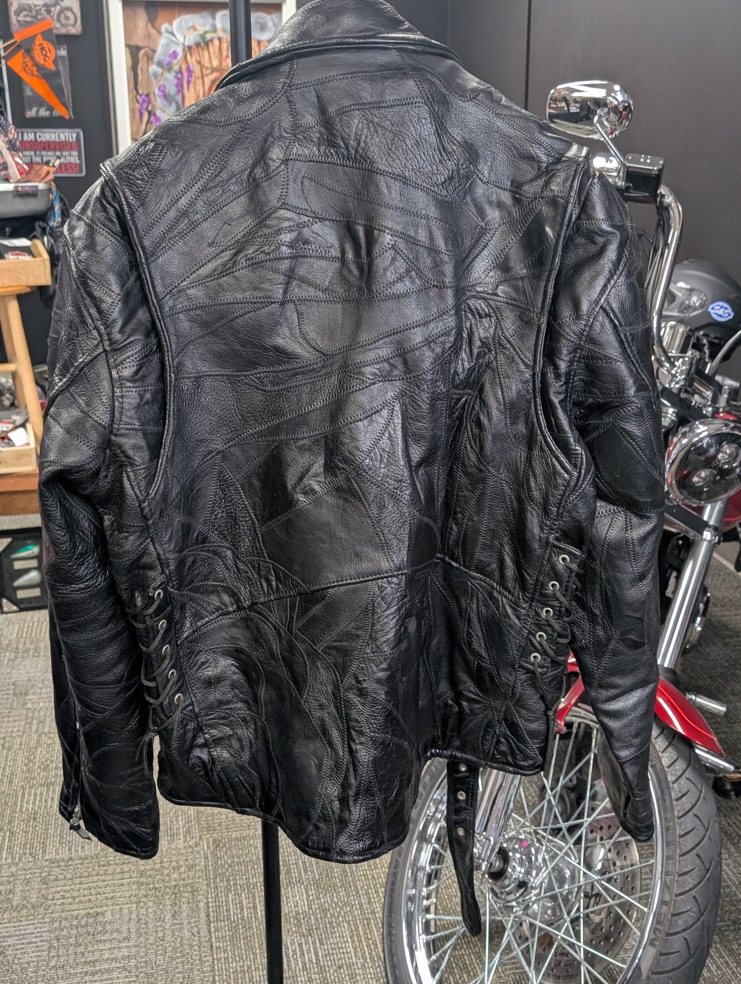 Italian Stone Buffalo Leather Vintage men's Large Motorcycle Jacket