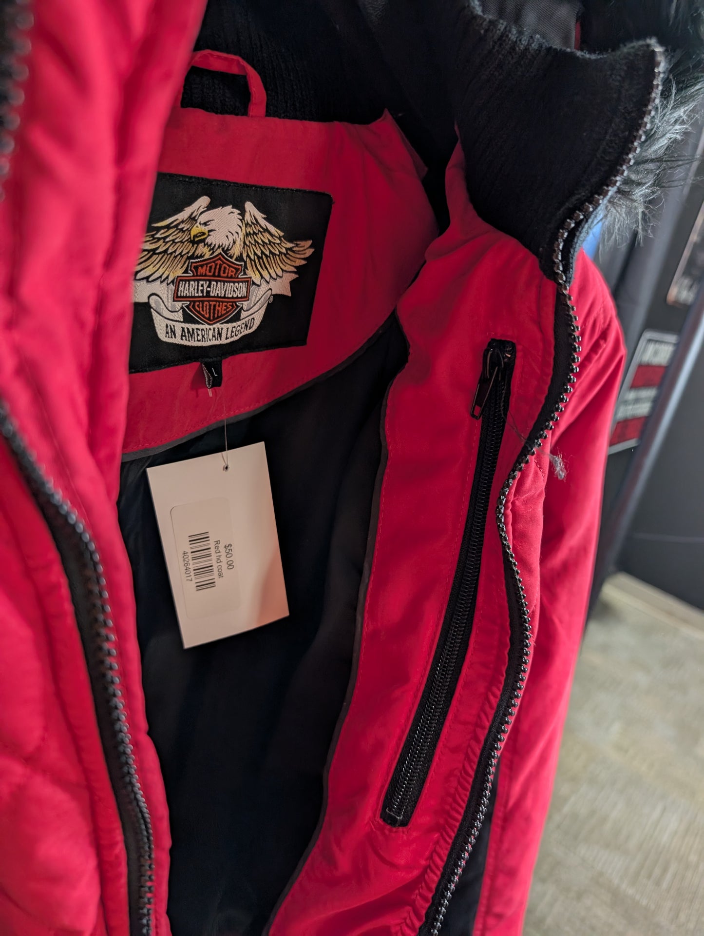 Red hd winter coat