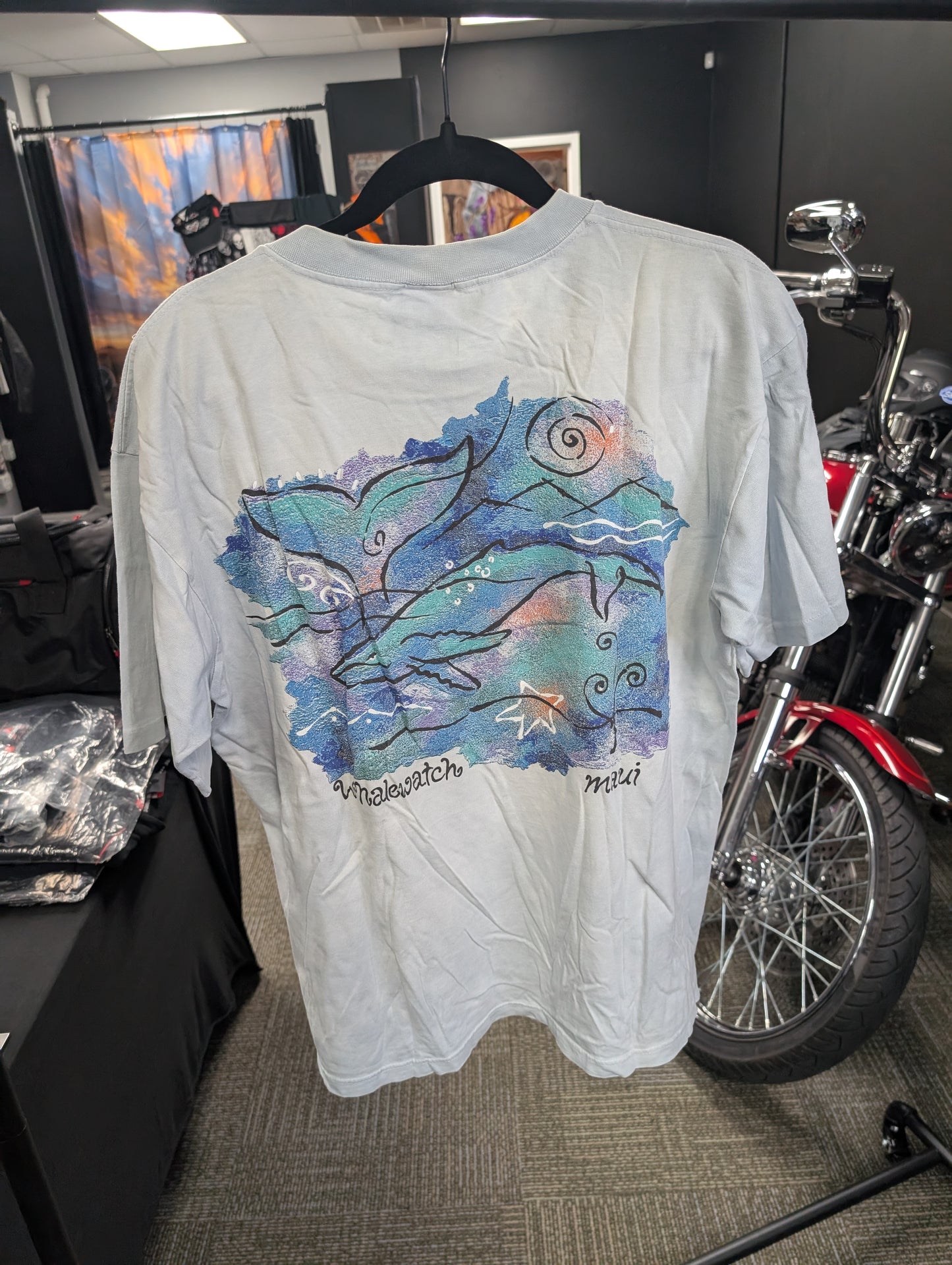 Vintage Maui Whale Watch Single Stitch - Large Crazy Shirt made in Hawaii