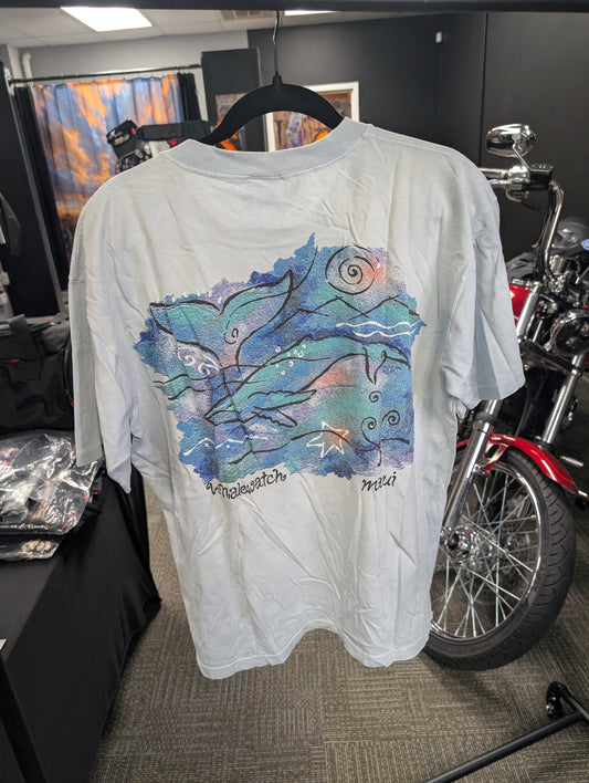 Vintage Maui Whale Watch Single Stitch - Large Crazy Shirt made in Hawaii