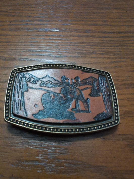 Leather Deer Belt buckle