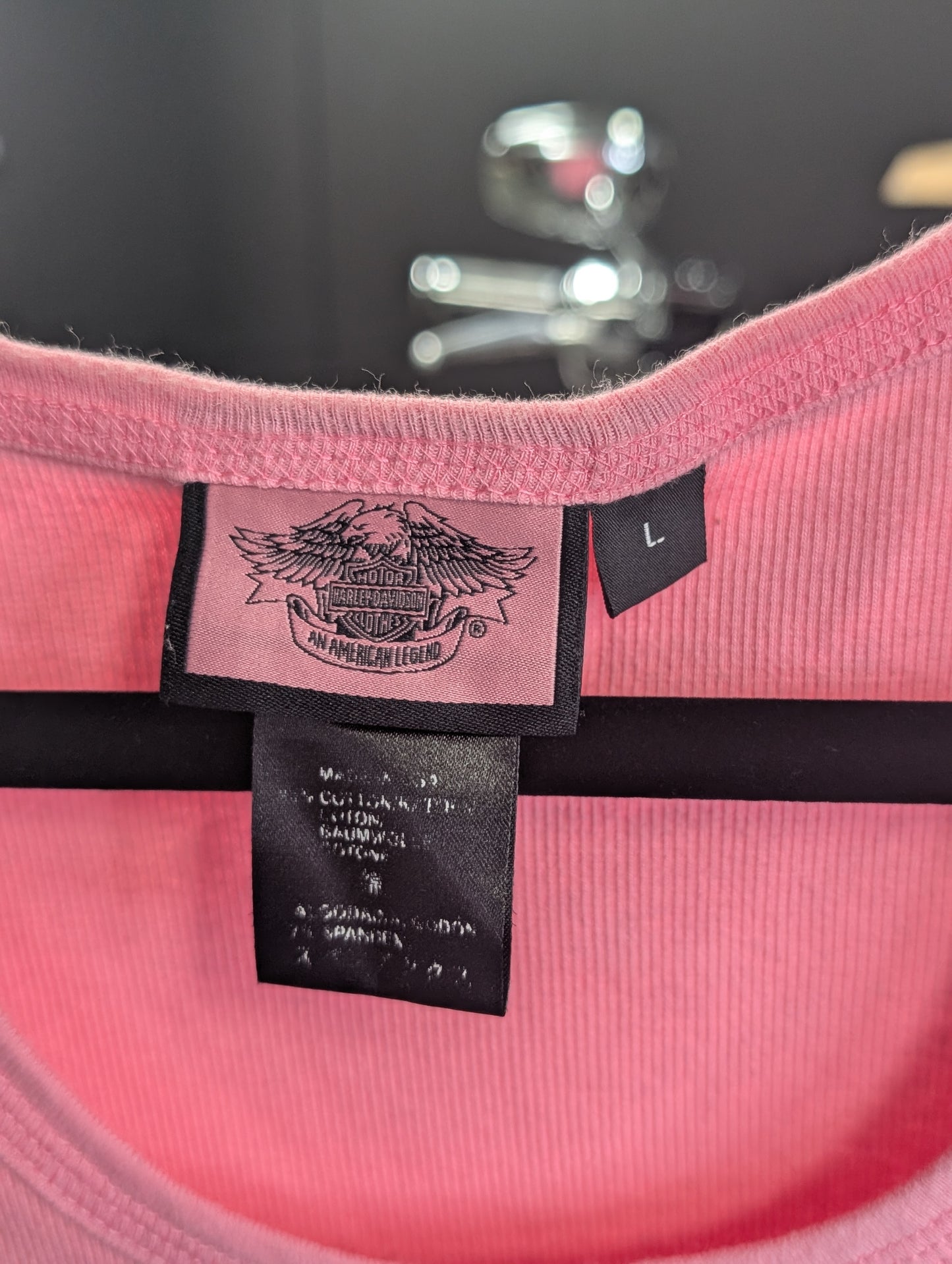Harley Davidson Women's Pink Tag Tank Top size Large