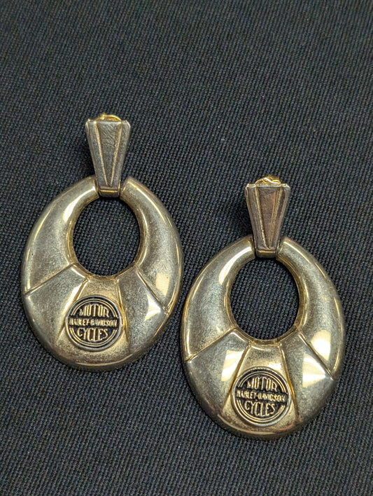 Harley Davidson post hoop earrings