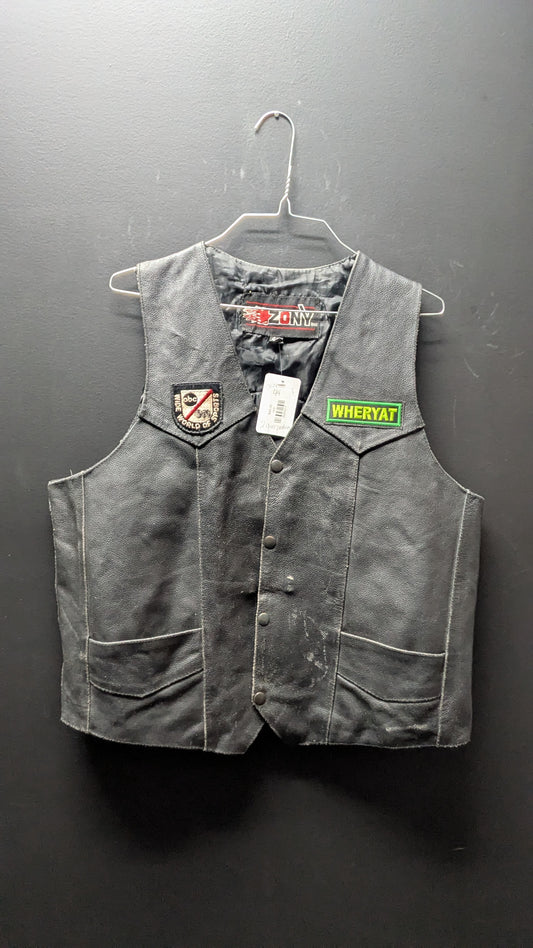 Zony Inc Men's leather vest -Large