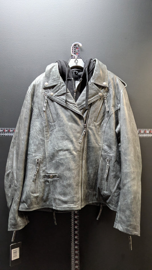 NEW! Derringer Leather Lined Hooded Jacket -3XL