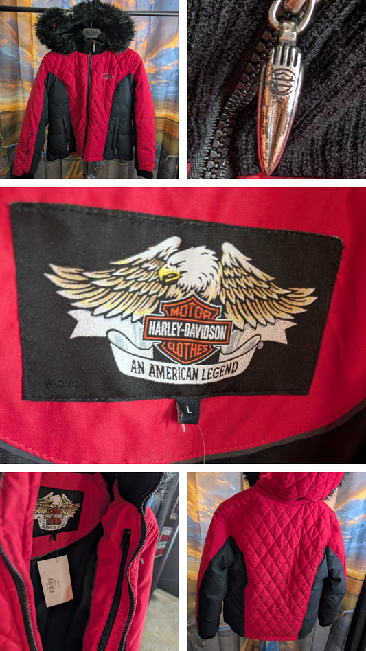 Harley Davidson Red Winter coat Women's Large