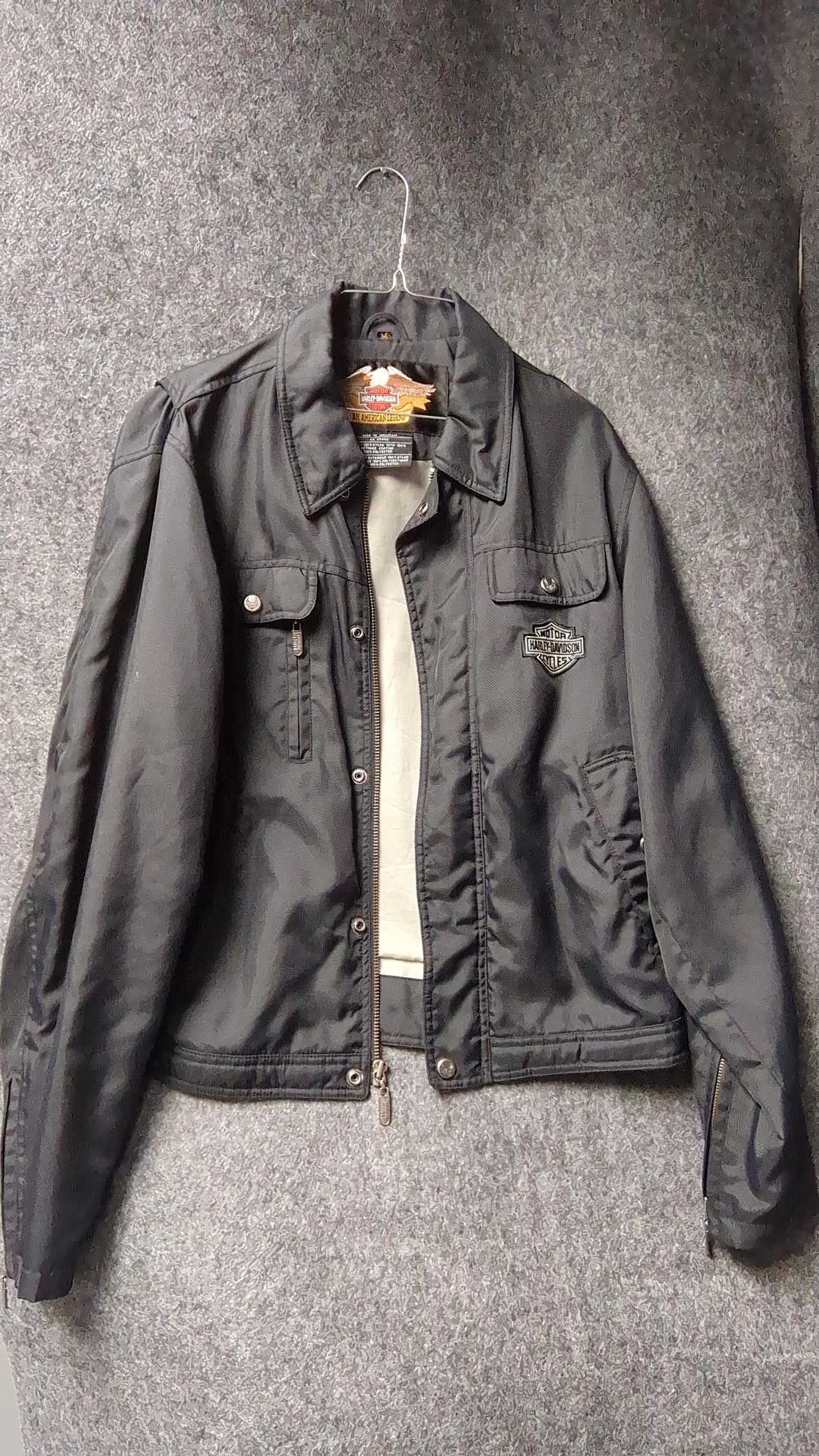Harley-Davidson Black Nylon Rider Jacket – Size M