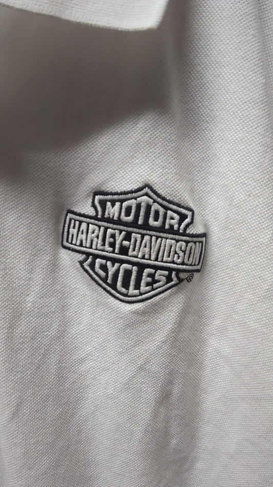 Harley Davidson White Polo-5XL