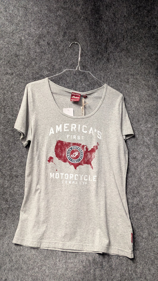 Women’s Indian Motorcycle “America’s First Motorcycle Company” Tee – Size L