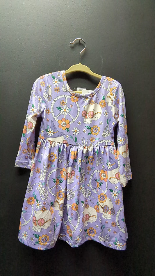 Girls Skeleton Flower Dress