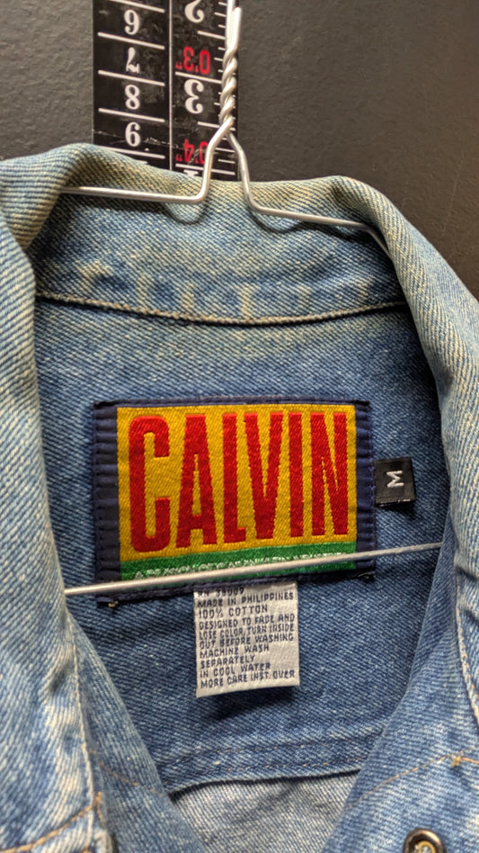 Vintage 90s Calvin Klein Denim Jacket Men’s Medium Classic Trucker