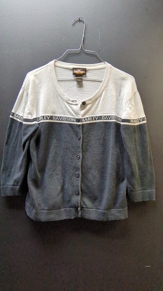 Cropped 3/4 Sleeve Button up Harley Cardigan