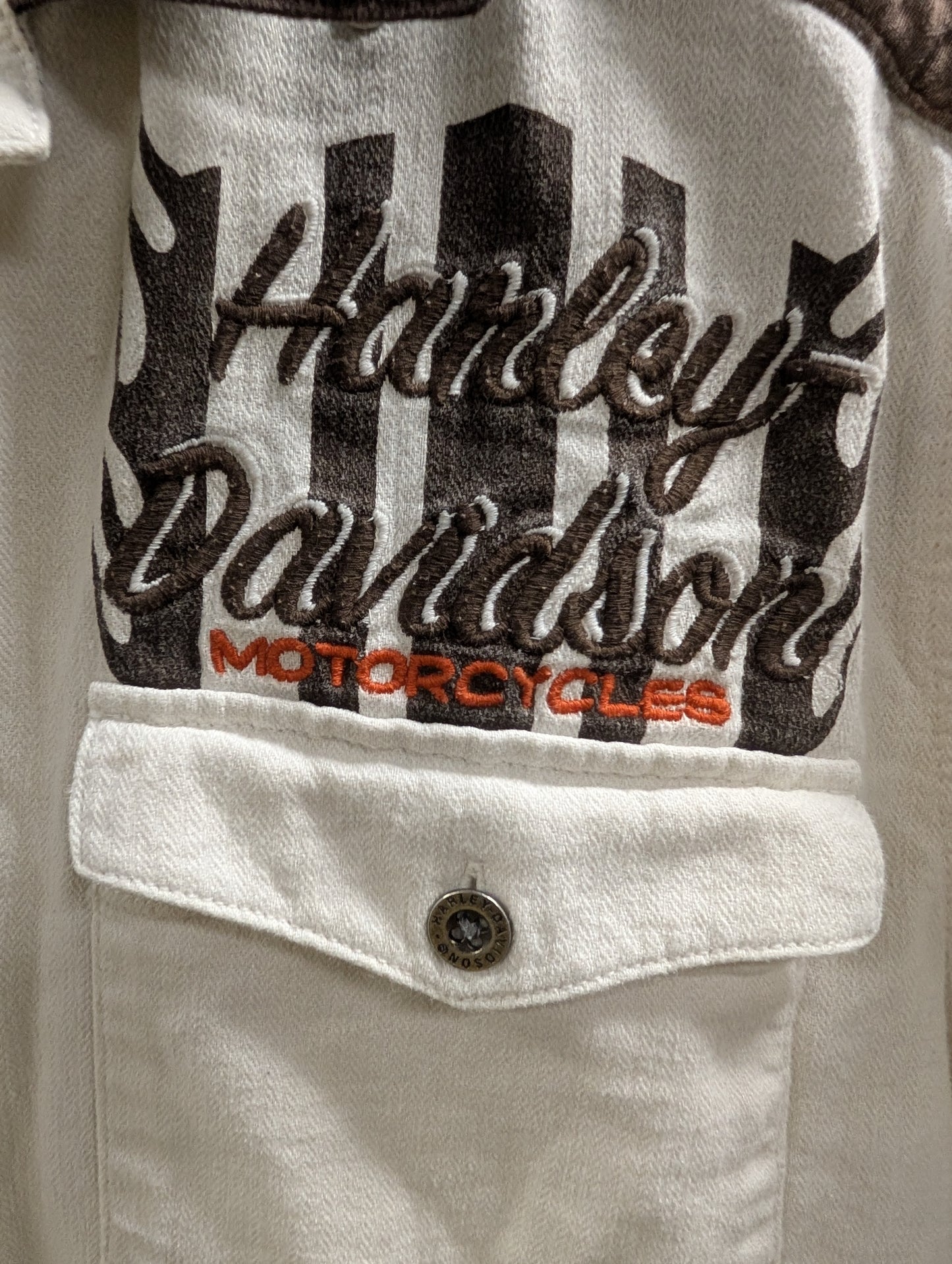 Harley Davidson Mens medium short sleeve Woven logo shirt 96440-12VM