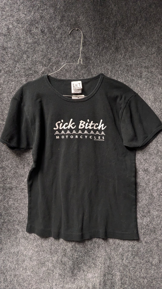 Sick Bitch Motorcycles Women’s Black Graphic Tee – Edgy Rider Style
