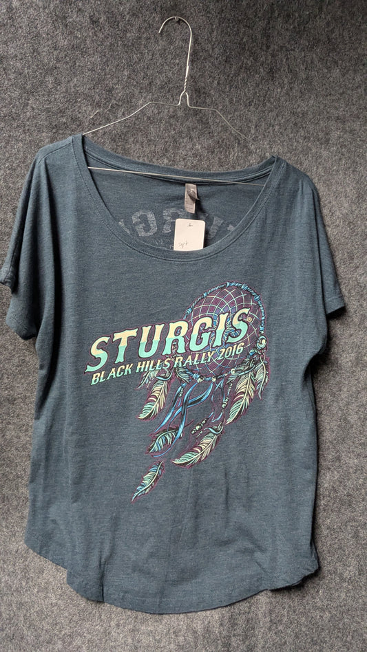 Sturgis Black Hills Rally 2016 Women’s Scoop-Neck Tee – Dreamcatcher Graphic – Size L