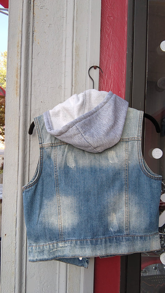 Kids Jeans Vest with Hood