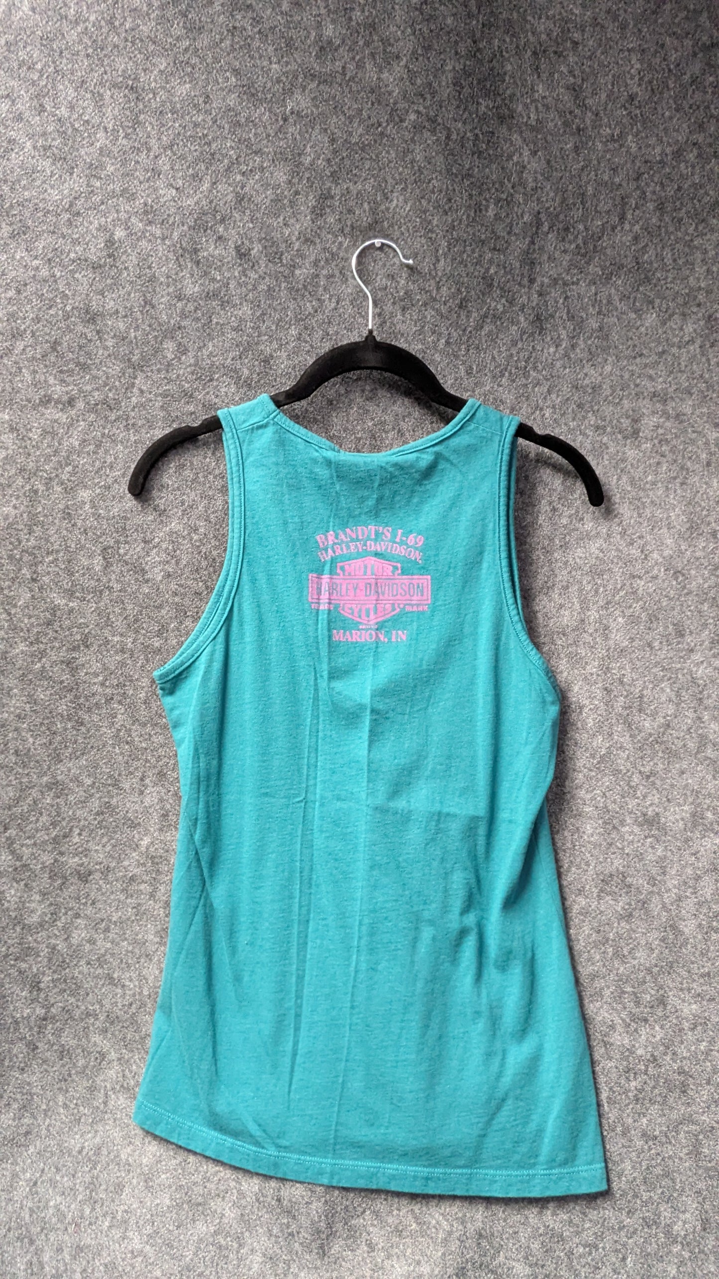 Harley-Davidson Women’s Skull Graphic Tank Top – Teal – Size M – Made in USA