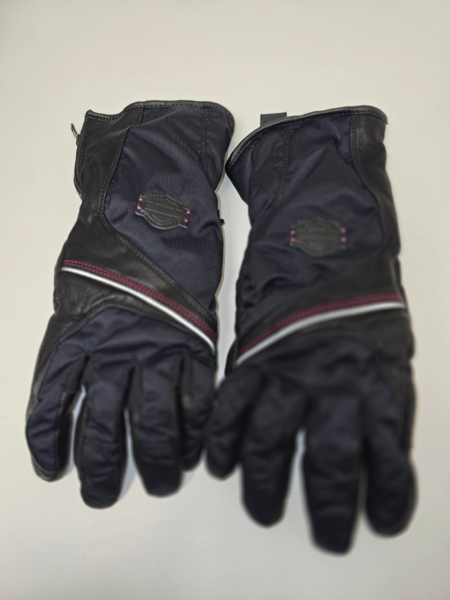 Harley Davidson Womens Reflective W/Elastic Wrist Zipper Gloves 97215-14VW