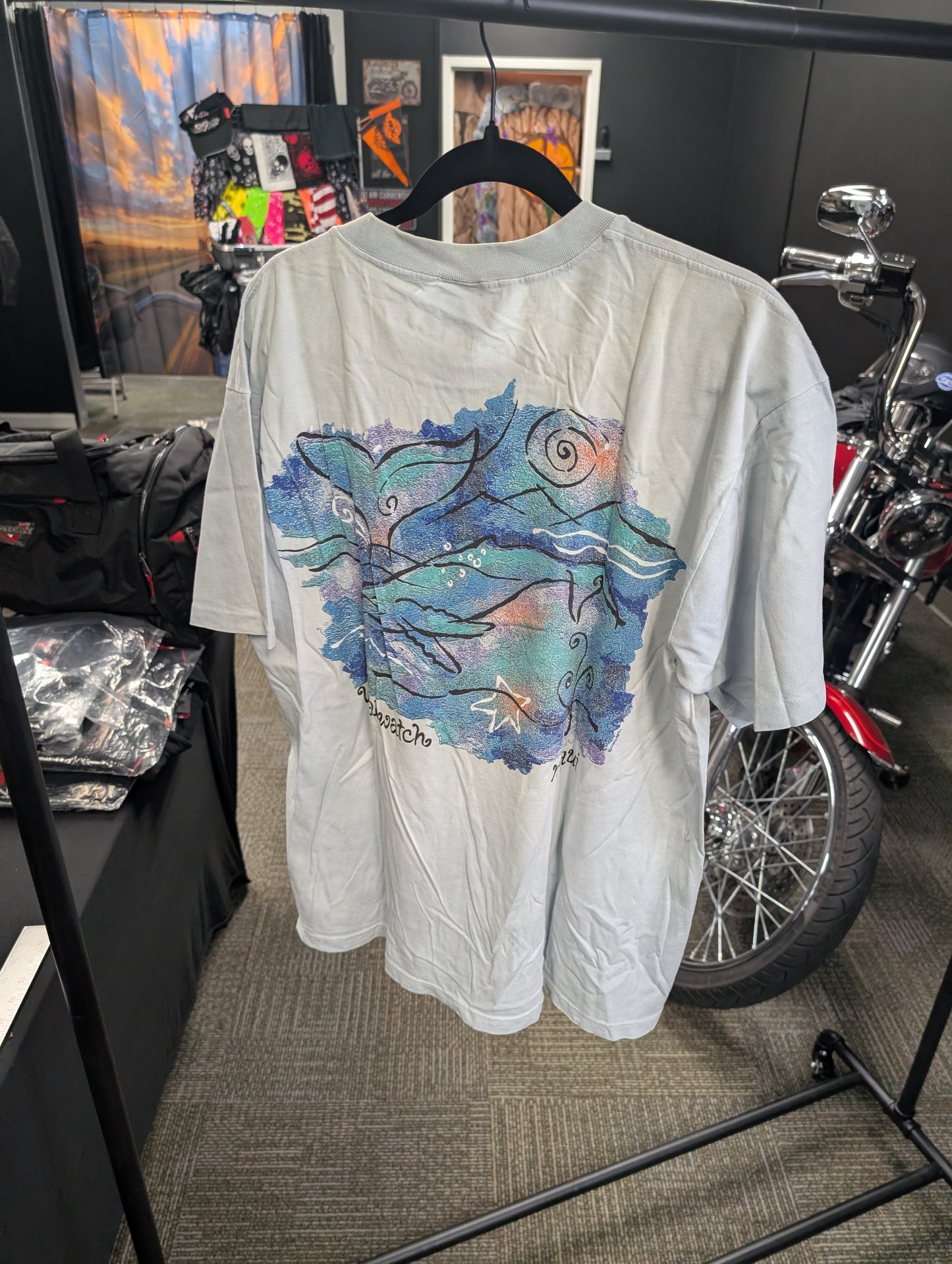 Vintage Maui Whale Watch Single Stitch - Large Crazy Shirt made in Hawaii