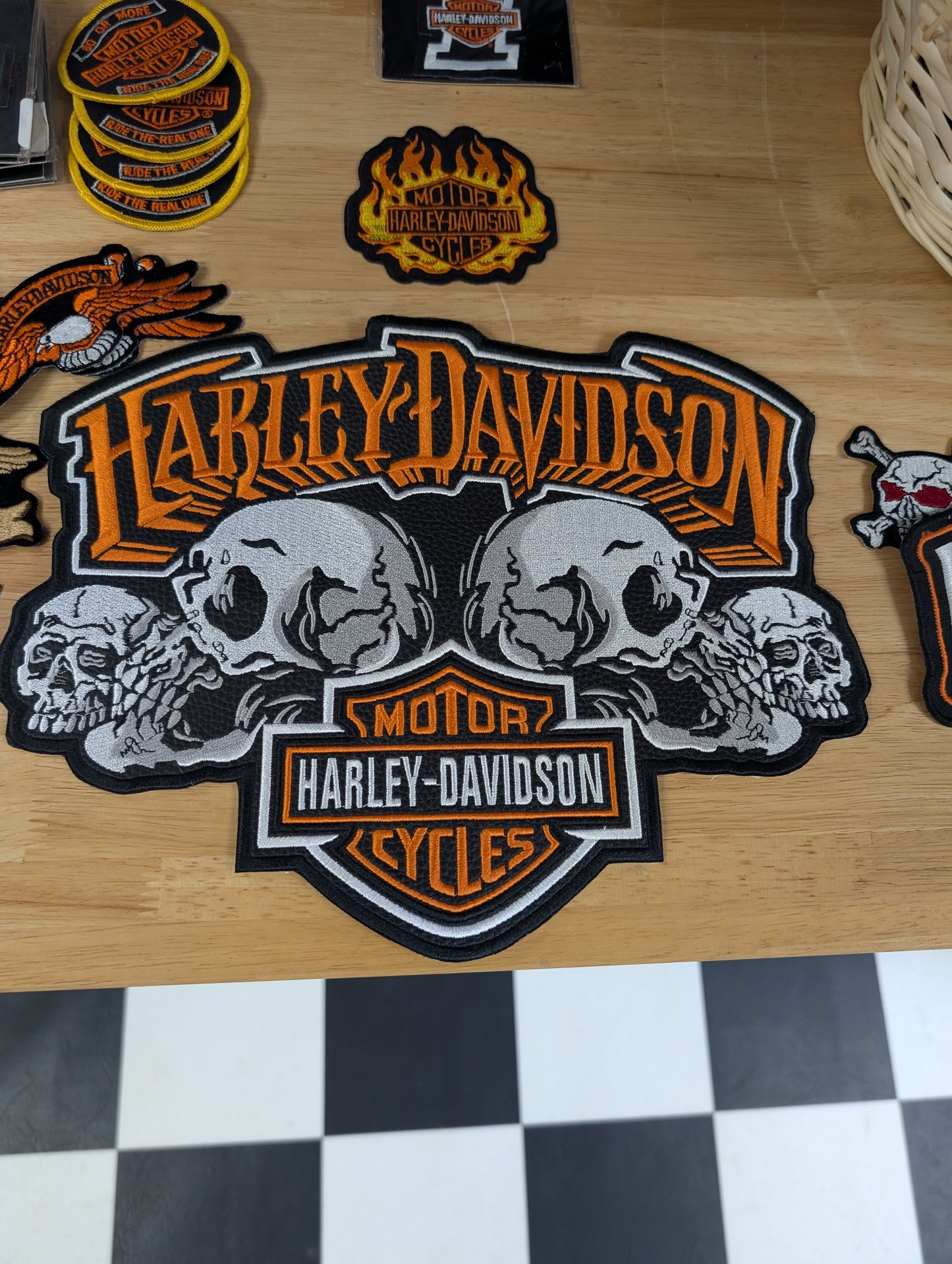 Synthetic Leather large Harley Davidson Patch